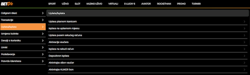 metode uplate - cashout metode